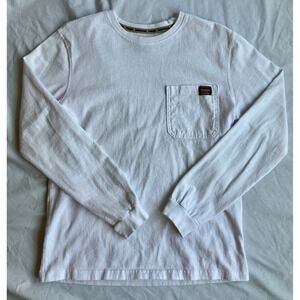 Wrangler Workwear White Long Sleeve Pocket T Shirt Men Size S